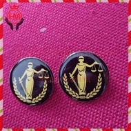 Black Goddess of Justice Advocate Pin Round Advocate Brooch Pin - Harapan Mulya
