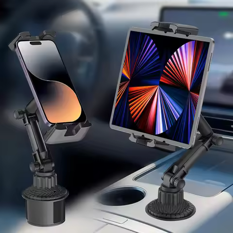 2in1 Universal Cup Holder Tablet Stand Mount Upgraded Long Neck Cup Holder iPad Holder 360º Rotating