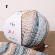 Cuộn len lông cừu đan khăn mũ len đan áo mùa đông khổng lồ 200g len cầu vồng lông cừu cực mềm mại