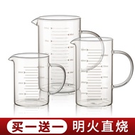 AT-🛫Glass Measuring Cup with Scale Cup High Temperature Resistant Beaker with Handle1000mlLaboratory Measuring Cup Type