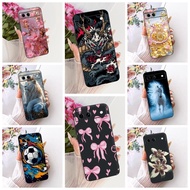Phone Case Google Pixel 8A Cover Silicone Cute Cat Fashion Funny Painted Casing Google GKV4X G6GPR G