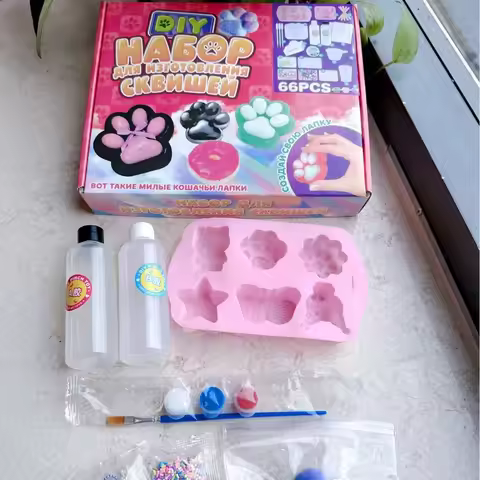 DIY Taba Squishy Kit Set Liquid Gel, Liquid Silicone Squishy Making Kit Perfect Kawaii Taba Squishy 