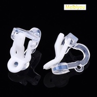 20pcs Plastic Clip-on Earring Findings White 14x9x13mm