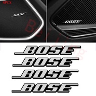 4Pcs Aluminum BOSE Car Music Speaker Sticker Emblem Audio Player Badge Decals Auto Interior Accessor