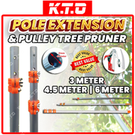 Heavy Duty Adjustable Aluminium / Steel Telescopic Extension Screw Pole With 2 Pulley Tree Pruner Sa