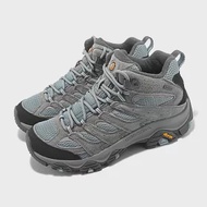 Merrell 登山鞋 Moab 3 Mid GTX 女鞋 灰 藍 防水 中筒 避震 Vibram 戶外 郊山 ML036312