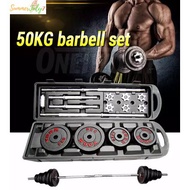 OneTwoFit Home Gym Dumbbell Weight Set Barbell Dumbbell Gym 50kg Plate