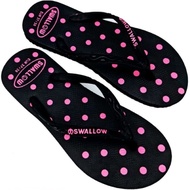 Swallow Polka Dot Black Flip Flops - 37/42