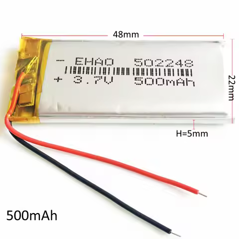 3.7V 500mAh Lithium Polymer LiPo Rechargeable battery 502248 Li cells For Mp3 GPS PSP Vedio Game blu