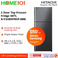 Hitachi 2 Door Inverter Fridge 407L R-VX480PMS9