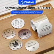 [5 Colors Mix] CLABEL Round Thermal Label Sticker Waterproof Food Paper for 221B/230B/S1 Label Print