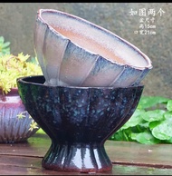 Ready stock ‼️ Ceramic Flower Pot/set 手工粗陶绿植花盆陶罐莲花盆拼盘组合大口径陶瓷多肉盆植物老桩盆