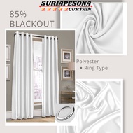 A14-Ready Made Curtain!!! Siap Jahit ,Langsir RAYA Kain Tebal (Ring / Eyelet)Curtain Blackout Living Room,Windows!! Color White / Warna Putih