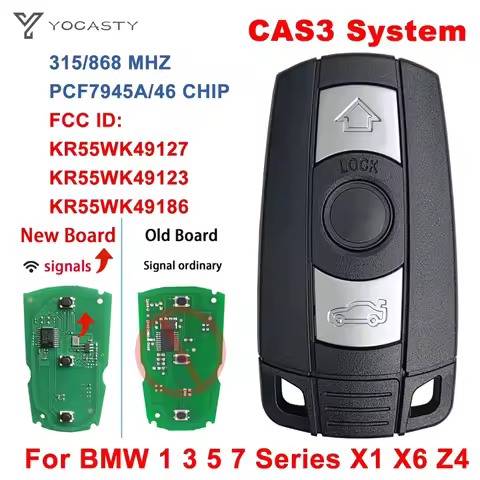 YOCASTY CAS3 KR55WK49127 PCF7945 Chip 315 868MHz Smart Remote Key For 2006 - 2012 BMW 1 / 3 / 5 / 7 