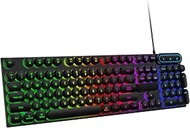 ciciglow Typewriter Mechanical Gaming Keyboard, 104 Keys Round Keycap LED Backlit Wired Keyboard, fo