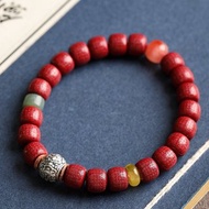 天然原礦硃砂精品紫金砂心經老型珠手鏈8mm硃砂含量高達95%以上