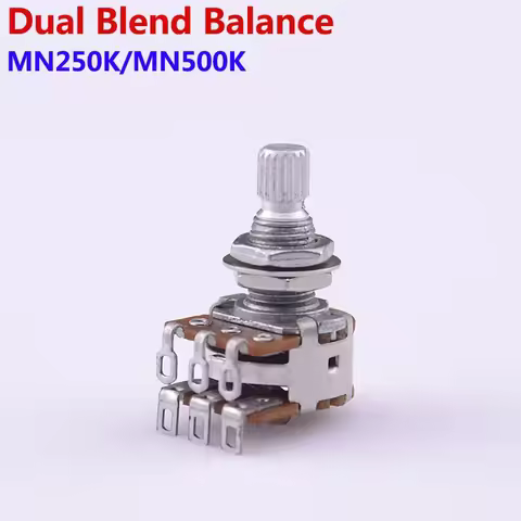 New - 1 Piece MN250K/MN500K Dual Blend Balance Potentiometer(POT) With Center Detent 【Made in Korea】