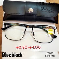แว่นตา แว่นสายตายาว แว่นตากรองแสงคอมพิวเตอร์(Anti-Blue) แว่นตาเลนส์กรองแสงสีฟ้า ขอบเหล็กเต็มเฟรม (18081)ค่าสายตา+50ถึง+4.00(สินค้าพร้อมส่ง)