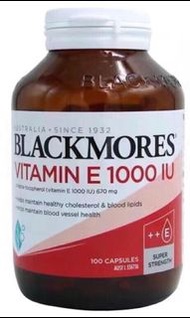 100粒 Blackmores BM天然維生素E膠囊