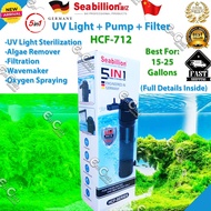 Seabillion 5-in-1 HCF-712 (Seven Twelve) Aquarium UV Light and Filter Pump (acc)(flt)(15gl)(20gl) UV