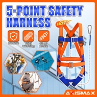5 Point Full Body Safety Harness With Energy Absorber Double Hook Fall Protection Belt For Construct