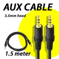 Kabel Aux ke Aux Aux to Aux Cable 1.5 meter Audio head 3.5 mm Stereo Jack Male to 3.5 mm stereo Jack
