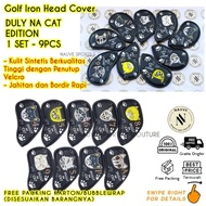 Golf Iron Set Cover Black Not Dully Na Cat Premium PU Leather 1 Set = 9pcs