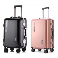 กระเป๋าเดินทาง 20/24 นิ้ว Travel luggage มีพอร์ตชาร์จ USB กระเป๋าล้อลาก โครงอลูมิเนียม วัสดุ ABS+PC กันน้ำ กันแรงกระแทก กระเป๋าเดินทางอะลูมิเนียม 4 ล้อหมุนได้ 360องศา