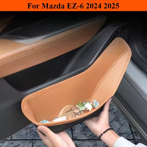 For Mazda EZ-6 EZ6 2024 2025 Car Door Slot Storage Box Leather Door Groove Protective Pad Glove Box 
