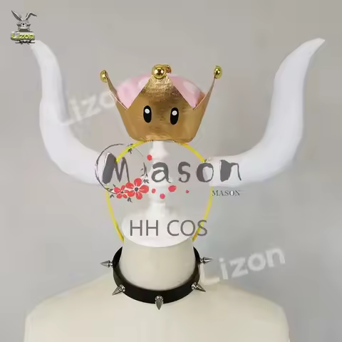 CyBowsette Princess Bowser Peach Saber Lily Cosplay Costume Dress Set with Horn and Turtle Shell Hal
