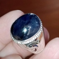 Size 61 Genuine Sapphire Ring 11.5 15 4.5 Mm 92.5 Pure Silver