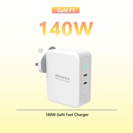 Awei PD22 140W GaN Wall charger 2 Ports PD3.1 Fast Charger USB-C power adapter with UK EU plug safe