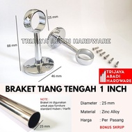 (7) 2 x Braket Pipa Bulat Tengah 1 Inch - Braket Pipa Gantung