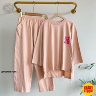 KATUN Nizamstore Women's Long T-shirt and Pants Set – Cotton Combination, Casual Design, Size LD 116