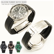 สายนาฬิกาข้อมือสำหรับ Rolex DAYTONA SUBMARINER OYSTERFLEX GMT Yacht-Master Watch อุปกรณ์เสริมสร้อยข้อมือนาฬิกายาง20สายนาฬิกา