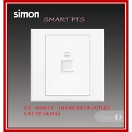 SIMON E3 White - 1 Gang Data Outlet CAT 5E (RJ45) - Computer Internet network