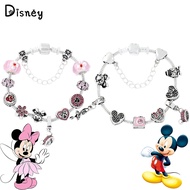 Disney Mickey Minnie Beads Bracelet Cartoon Cute Figure Pendant DIY Donald Duck Beads Luxury Charm Bangle Jewelry Accessories