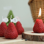 1PC/4PCS Strawberry Decorative Aromatic Candles Soy Wax Scented Candle for Birthday Wedding Candle