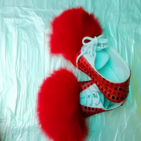 Lion Dance Shoes Cosplay Chinese Kid Boy Girl Children Folk Art Wool Southern School Stage Pair Birt