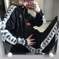 -ES- Kappa 222 Banda Taiwan Black Casual Retro Sports String Label Trousers