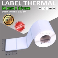 THERMAL LABEL 50 X 30 MM contents 500 PCS - BARCODE Thermal 50X30 mm - Direct Thermal 50 X 30 mm - T
