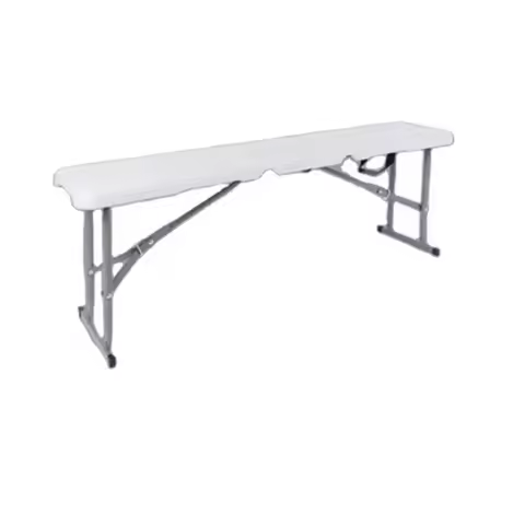 4FT 118CM Outdoor Folding Bench Portable Picnic Garden Table and Bench White Plastic Bench Patio Bal