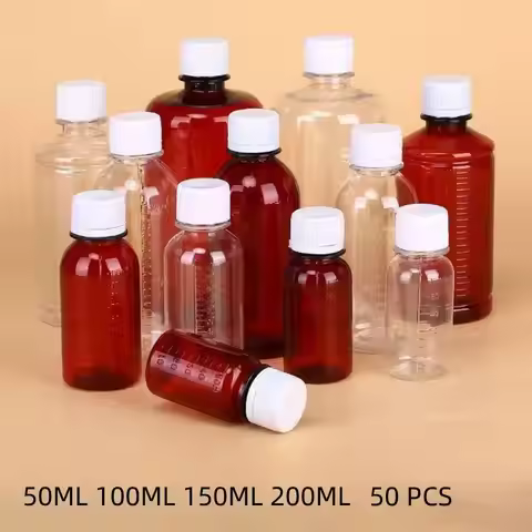 30pcs 60ML 100ML 150ML 200ML 250 ml Transparent Brown Plastic Empty Bottle Soup Pill Powder Cosmetic