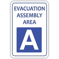 Evacuation Assmbly Area Tin Sign Metal Sign Safety Sign Evacuation Sign Emergency Sign Assembly Area