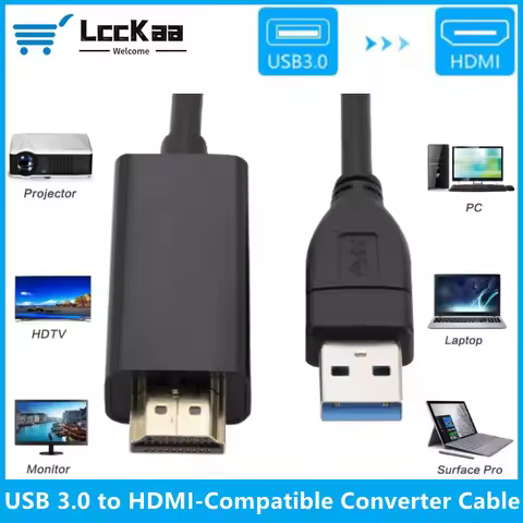 USB 3.0 to HDMI Adapter USB to HDMI Converter USB A to HDMI Cable 1080P 60Hz Audio Video Adapter For