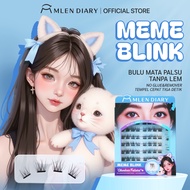 Mlen Diary Glue Free False Eyelashes 2.0Black Crystal Natural Look ReusableLightweight Quick Apply