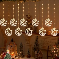 [Ready stock] Happy Diwali LED Curtain Lights New Muslim Indian Diwali Festival Atmosphere Moon Cast