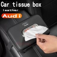 Audi Car tissue box Car chair back armrest box sun visor tissue pouch high-quality leather tissue bo