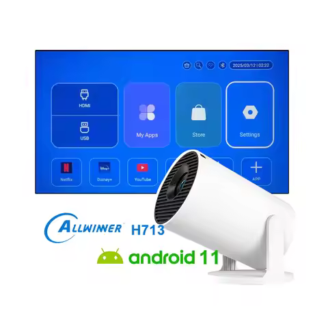 Hy300 Pro Plus Android 11 Portable Mini Projector with Wifi 170 ANSI LM H713 Chipset 720P Physical R