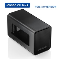 JONSBO V11 Mini ITX Chassis อลูมิเนียมดึงออก SFX Power Supply ระบายอากาศสองด้านแนวตั้งและเอนมาพร้อมกับพัดลม14ซม.